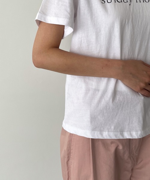 CANAL JEAN（キャナルジーン）の「El mar(エルマール) "sunday morning"半袖Tシャツ（Tシャツ/カットソー・レディース・チャコールグレー/ホワイト/ヘザーグレー・ONE SIZE）」の18枚目の写真