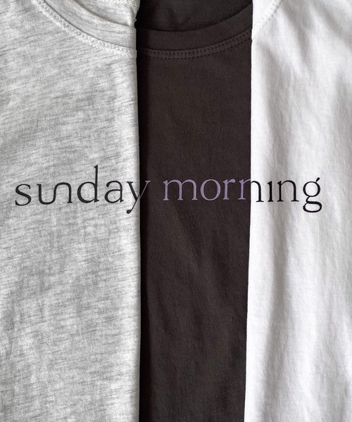 CANAL JEAN（キャナルジーン）の「El mar(エルマール) "sunday morning"半袖Tシャツ（Tシャツ/カットソー・レディース・チャコールグレー/ホワイト/ヘザーグレー・ONE SIZE）」の19枚目の写真