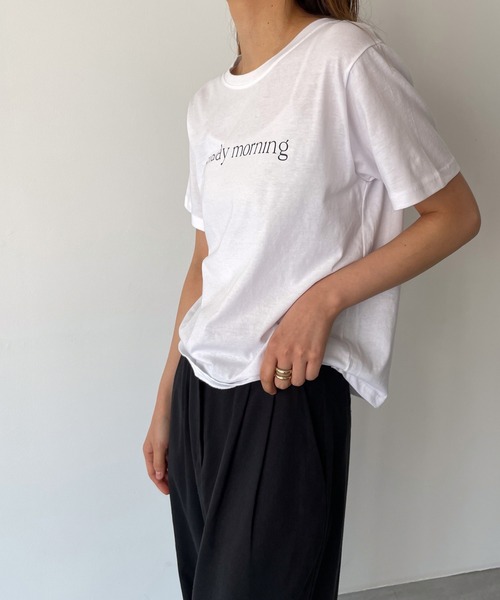 CANAL JEAN（キャナルジーン）の「El mar(エルマール) "sunday morning"半袖Tシャツ（Tシャツ/カットソー・レディース・チャコールグレー/ホワイト/ヘザーグレー・ONE SIZE）」の20枚目の写真