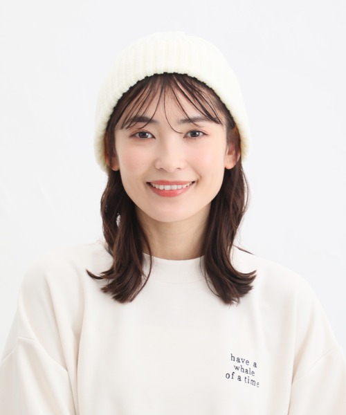 Honeys(ハニーズ)の「ニット帽(ニットキャップ/ビーニー・レディース・レッド系その他/アイボリー/ベージュ/杢グレー/ブラック・FREE)」の6枚目の写真