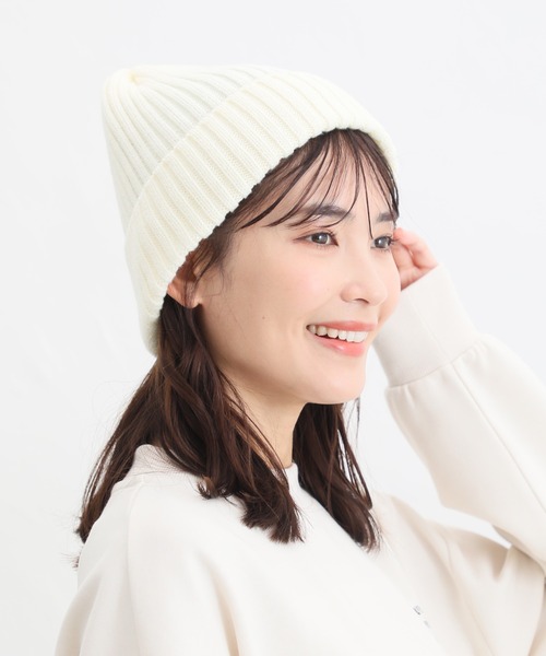Honeys(ハニーズ)の「ニット帽(ニットキャップ/ビーニー・レディース・レッド系その他/アイボリー/ベージュ/杢グレー/ブラック・FREE)」の7枚目の写真