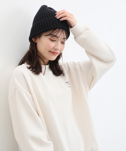 Honeys(ハニーズ)の「ニット帽(ニットキャップ/ビーニー・レディース・レッド系その他/アイボリー/ベージュ/杢グレー/ブラック・FREE)」の9枚目の写真