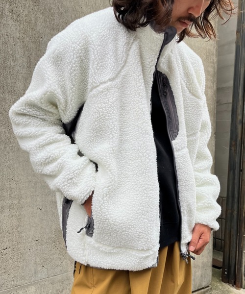 SUPERTHANKS（スーパーサンクス）の「肉厚ボア コンビネーション ブルゾン(ユニセックス)Technical boa jacket（ブルゾン・メンズ・ホワイト×グレー/チャコールグレー/ブラック・L/M/S）」の9枚目の写真