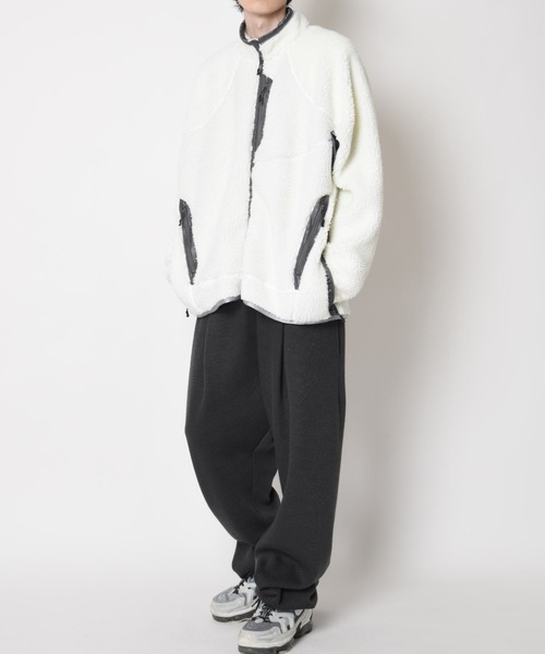 SUPERTHANKS（スーパーサンクス）の「肉厚ボア コンビネーション ブルゾン(ユニセックス)Technical boa jacket（ブルゾン・メンズ・ホワイト×グレー/チャコールグレー/ブラック・L/M/S）」の12枚目の写真
