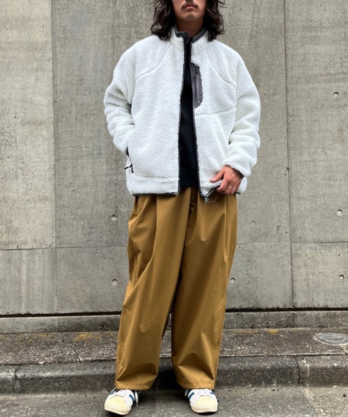 SUPERTHANKS（スーパーサンクス）の「肉厚ボア コンビネーション ブルゾン(ユニセックス)Technical boa jacket（ブルゾン・メンズ・ホワイト×グレー/チャコールグレー/ブラック・L/M/S）」の14枚目の写真