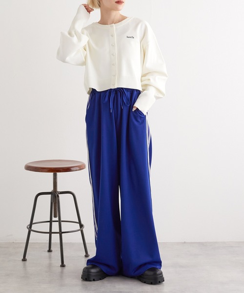 w closet（ダブルクローゼット）の「サイドライントラックパンツ（その他パンツ・レディース・ブルー/ブラック・FREE）」の8枚目の写真