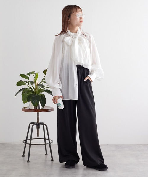 w closet（ダブルクローゼット）の「サイドライントラックパンツ（その他パンツ・レディース・ブルー/ブラック・FREE）」の15枚目の写真