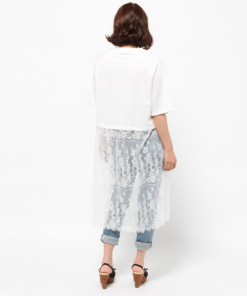 WEGO（ウィゴー）の「WEGO/レースレイヤードワンピース（ワンピース・レディース・ブラック/杢グレー/オフホワイト・FREE）」の6枚目の写真