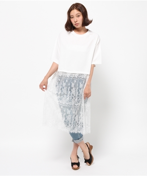 WEGO（ウィゴー）の「WEGO/レースレイヤードワンピース（ワンピース・レディース・ブラック/杢グレー/オフホワイト・FREE）」の11枚目の写真