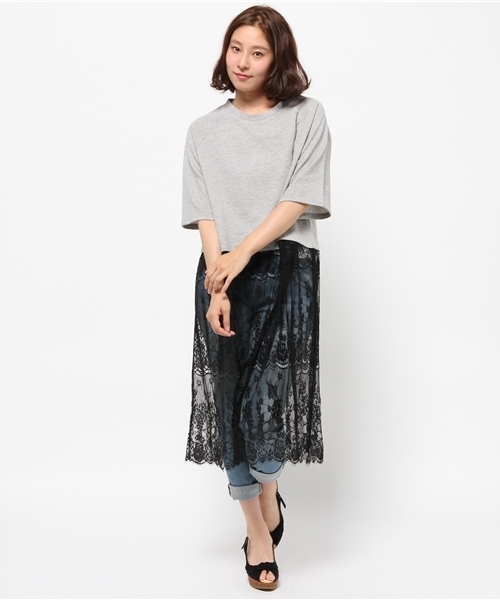 WEGO（ウィゴー）の「WEGO/レースレイヤードワンピース（ワンピース・レディース・ブラック/杢グレー/オフホワイト・FREE）」の13枚目の写真