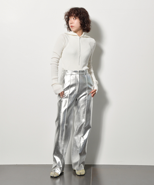 CITYSHOP(シティーショップ)の「ROUTINE ZIP UP SWEATER:ニット(ニット/セーター・レディース・ブラック/ホワイト/グリーン・FREE)」の22枚目の写真
