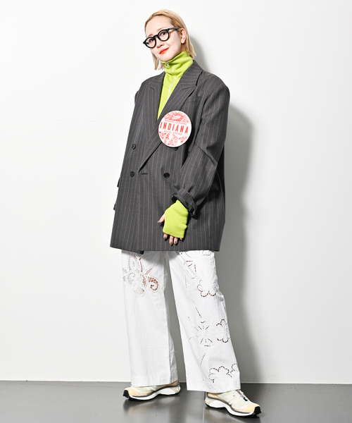CITYSHOP(シティーショップ)の「ROUTINE ZIP UP SWEATER:ニット(ニット/セーター・レディース・ブラック/ホワイト/グリーン・FREE)」の8枚目の写真