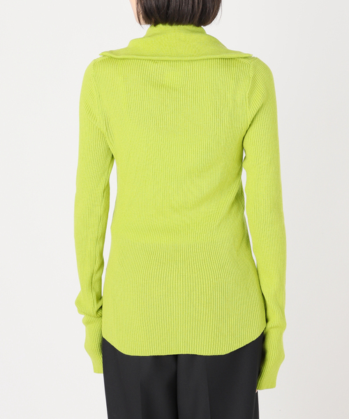 CITYSHOP(シティーショップ)の「ROUTINE ZIP UP SWEATER:ニット(ニット/セーター・レディース・ブラック/ホワイト/グリーン・FREE)」の14枚目の写真