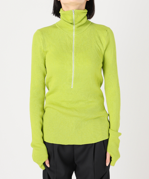 CITYSHOP(シティーショップ)の「ROUTINE ZIP UP SWEATER:ニット(ニット/セーター・レディース・ブラック/ホワイト/グリーン・FREE)」の18枚目の写真