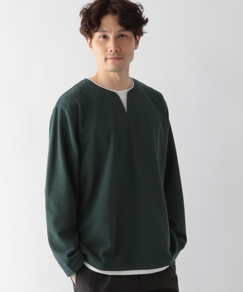 GLOBAL WORK(グローバルワーク)の「キーネックレイヤード/長袖/704826(Tシャツ/カットソー・メンズ・ネイビー/ライトグレー/スカイブルー/グリーン/チャコールグレー・SMALL/MEDIUM/LARGE/X-LARGE)」の3枚目の写真