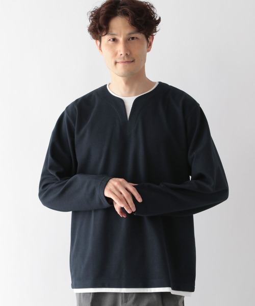 GLOBAL WORK(グローバルワーク)の「キーネックレイヤード/長袖/704826(Tシャツ/カットソー・メンズ・ネイビー/ライトグレー/スカイブルー/グリーン/チャコールグレー・SMALL/MEDIUM/LARGE/X-LARGE)」の5枚目の写真