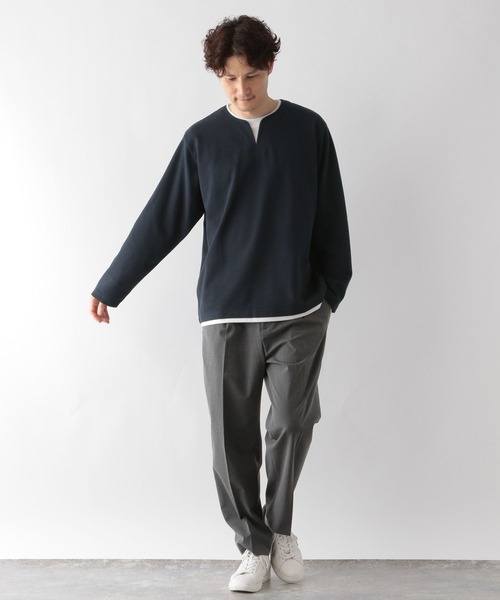 GLOBAL WORK(グローバルワーク)の「キーネックレイヤード/長袖/704826(Tシャツ/カットソー・メンズ・ネイビー/ライトグレー/スカイブルー/グリーン/チャコールグレー・SMALL/MEDIUM/LARGE/X-LARGE)」の20枚目の写真