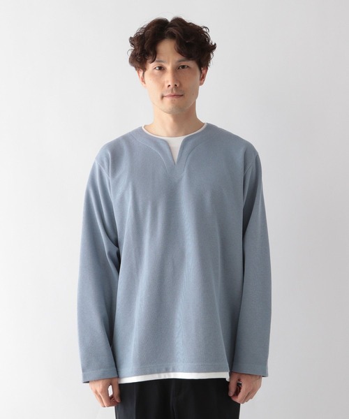 GLOBAL WORK(グローバルワーク)の「キーネックレイヤード/長袖/704826(Tシャツ/カットソー・メンズ・ネイビー/ライトグレー/スカイブルー/グリーン/チャコールグレー・SMALL/MEDIUM/LARGE/X-LARGE)」の18枚目の写真