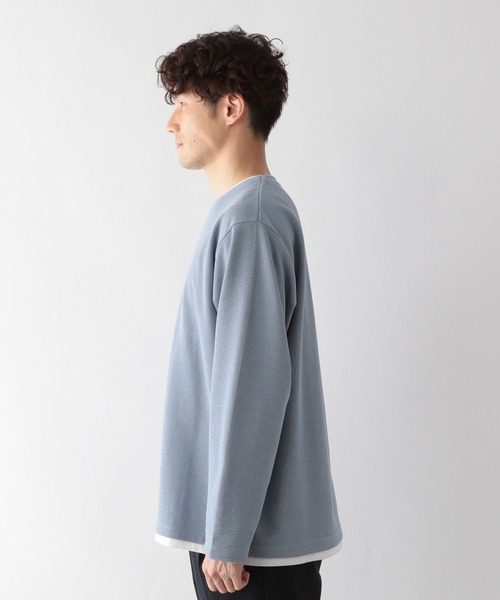 GLOBAL WORK(グローバルワーク)の「キーネックレイヤード/長袖/704826(Tシャツ/カットソー・メンズ・ネイビー/ライトグレー/スカイブルー/グリーン/チャコールグレー・SMALL/MEDIUM/LARGE/X-LARGE)」の17枚目の写真