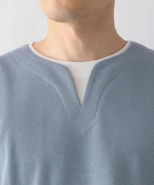 GLOBAL WORK(グローバルワーク)の「キーネックレイヤード/長袖/704826(Tシャツ/カットソー・メンズ・ネイビー/ライトグレー/スカイブルー/グリーン/チャコールグレー・SMALL/MEDIUM/LARGE/X-LARGE)」の15枚目の写真