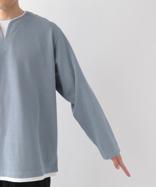 GLOBAL WORK(グローバルワーク)の「キーネックレイヤード/長袖/704826(Tシャツ/カットソー・メンズ・ネイビー/ライトグレー/スカイブルー/グリーン/チャコールグレー・SMALL/MEDIUM/LARGE/X-LARGE)」の14枚目の写真