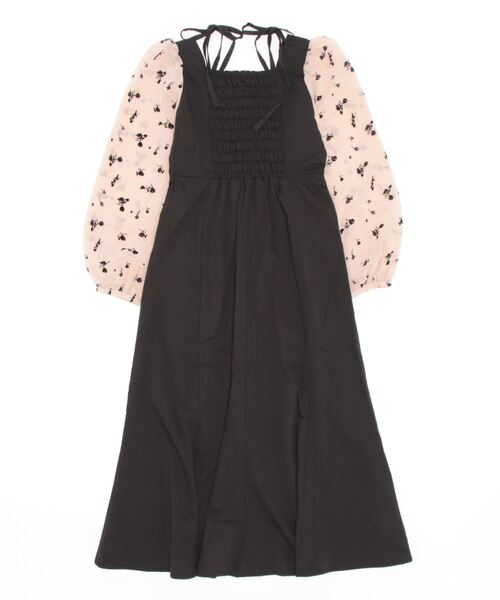 one after another NICE CLAUP(ワンアフターアナザーナイスクラップ)の「袖異素材ドッキングワンピース/dresscollection(ドレス・レディース・ピンク/アイボリー/ブラック・FREE)」の4枚目の写真