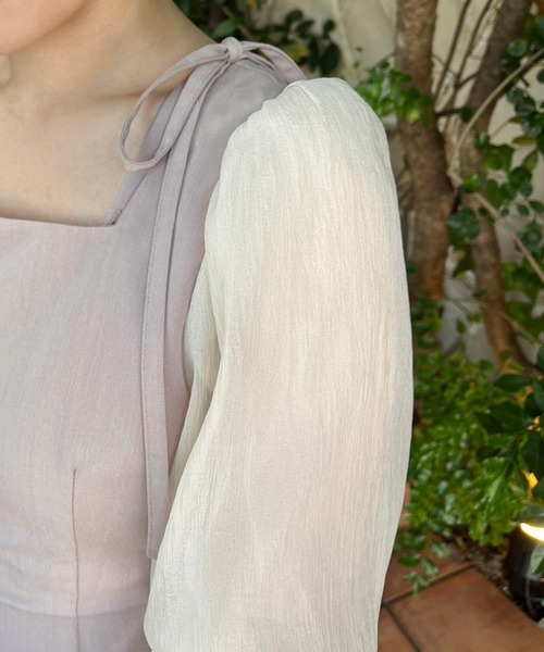 one after another NICE CLAUP(ワンアフターアナザーナイスクラップ)の「袖異素材ドッキングワンピース/dresscollection(ドレス・レディース・ピンク/アイボリー/ブラック・FREE)」の17枚目の写真