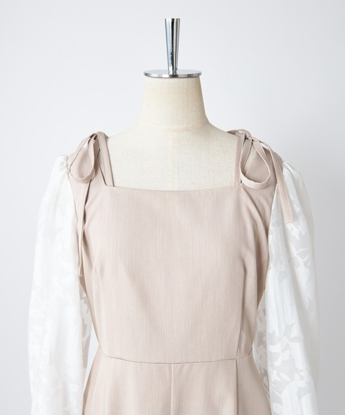 one after another NICE CLAUP(ワンアフターアナザーナイスクラップ)の「袖異素材ドッキングワンピース/dresscollection(ドレス・レディース・ピンク/アイボリー/ブラック・FREE)」の9枚目の写真