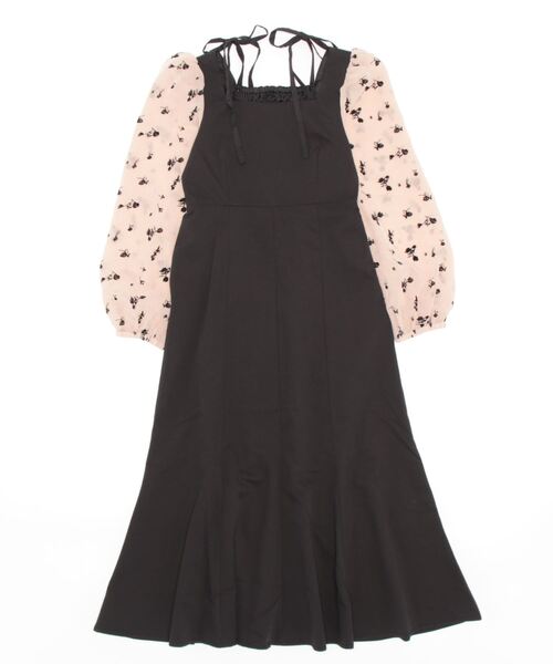 one after another NICE CLAUP(ワンアフターアナザーナイスクラップ)の「袖異素材ドッキングワンピース/dresscollection(ドレス・レディース・ピンク/アイボリー/ブラック・FREE)」の6枚目の写真