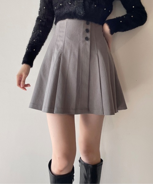 NOMAE(ノーマエ)の「サイドプリーツミニスカパン(スカート・レディース・ブラック/ベージュ/グレー/ブラウン系その他/ダークグレー/チャコールグレー/ライトブラック/ライトブラウン・FREE)」の6枚目の写真