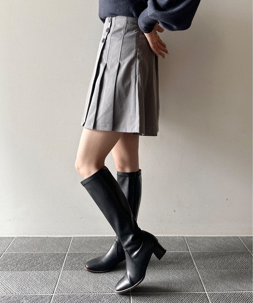 NOMAE(ノーマエ)の「サイドプリーツミニスカパン(スカート・レディース・ブラック/ベージュ/グレー/ブラウン系その他/ダークグレー/チャコールグレー/ライトブラック/ライトブラウン・FREE)」の12枚目の写真