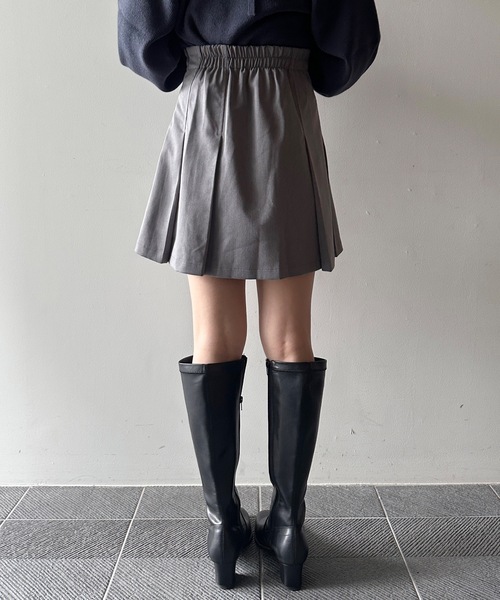 NOMAE(ノーマエ)の「サイドプリーツミニスカパン(スカート・レディース・ブラック/ベージュ/グレー/ブラウン系その他/ダークグレー/チャコールグレー/ライトブラック/ライトブラウン・FREE)」の13枚目の写真