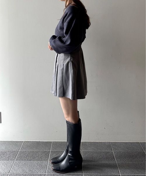 NOMAE(ノーマエ)の「サイドプリーツミニスカパン(スカート・レディース・ブラック/ベージュ/グレー/ブラウン系その他/ダークグレー/チャコールグレー/ライトブラック/ライトブラウン・FREE)」の16枚目の写真