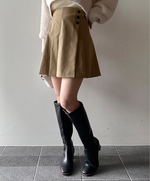 NOMAE(ノーマエ)の「サイドプリーツミニスカパン(スカート・レディース・ブラック/ベージュ/グレー/ブラウン系その他/ダークグレー/チャコールグレー/ライトブラック/ライトブラウン・FREE)」の20枚目の写真