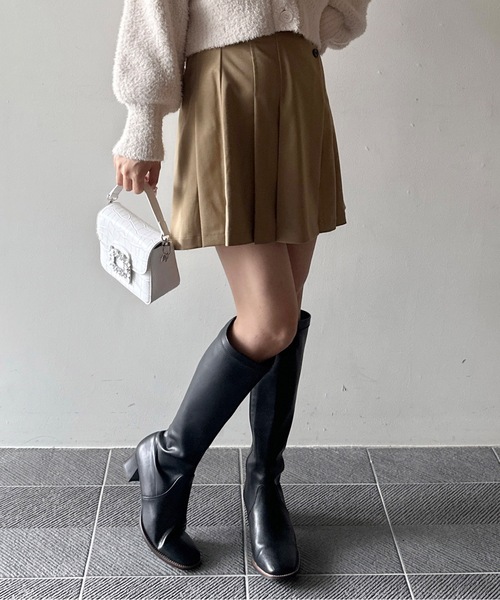 NOMAE(ノーマエ)の「サイドプリーツミニスカパン(スカート・レディース・ブラック/ベージュ/グレー/ブラウン系その他/ダークグレー/チャコールグレー/ライトブラック/ライトブラウン・FREE)」の21枚目の写真