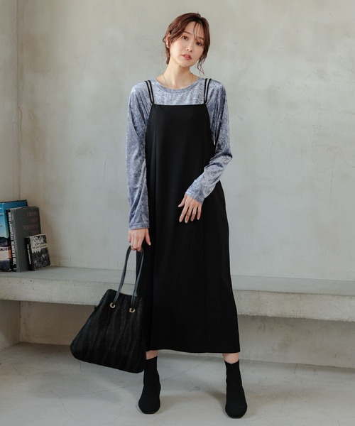 GLOBAL WORK(グローバルワーク)の「ベロアボートネックプルオーバー/979293(Tシャツ/カットソー・レディース・ブラック/ブルー系その他6・FREE)」の3枚目の写真