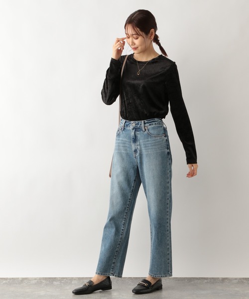 GLOBAL WORK(グローバルワーク)の「ベロアボートネックプルオーバー/979293(Tシャツ/カットソー・レディース・ブラック/ブルー系その他6・FREE)」の10枚目の写真