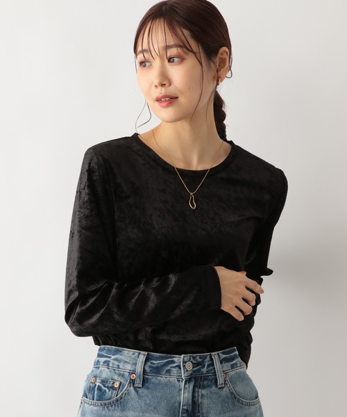 GLOBAL WORK(グローバルワーク)の「ベロアボートネックプルオーバー/979293(Tシャツ/カットソー・レディース・ブラック/ブルー系その他6・FREE)」の13枚目の写真