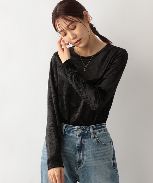 GLOBAL WORK(グローバルワーク)の「ベロアボートネックプルオーバー/979293(Tシャツ/カットソー・レディース・ブラック/ブルー系その他6・FREE)」の15枚目の写真