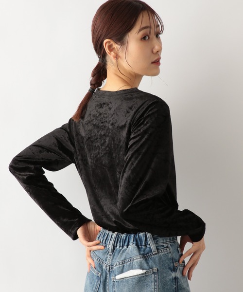 GLOBAL WORK(グローバルワーク)の「ベロアボートネックプルオーバー/979293(Tシャツ/カットソー・レディース・ブラック/ブルー系その他6・FREE)」の17枚目の写真