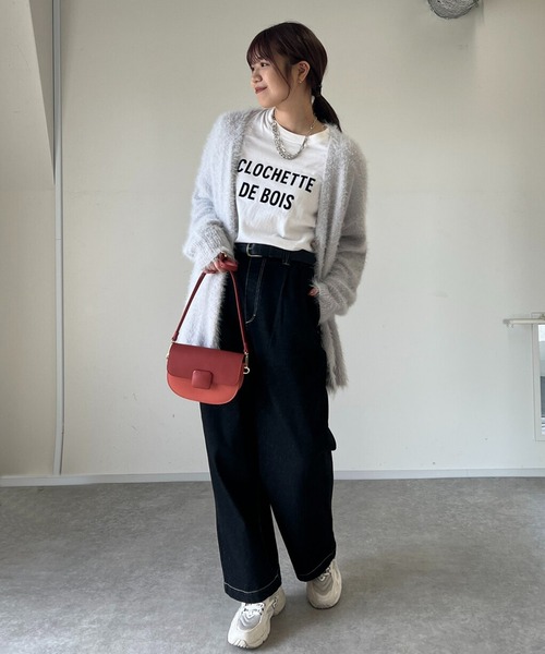 un dix cors（アンディコール）の「《WEB限定》フェザーＶネックニットカーディガン（カーディガン/ボレロ・レディース・チャコールグレー/ライトグレー・FREE）」の15枚目の写真