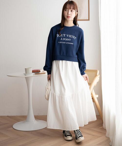 WEGO（ウィゴー）の「WEGO/クロップドスウェット（スウェット・レディース・ホワイト/ネイビー/杢グレー/ワイン/オフホワイト/グリーン/スミクロ/その他1・FREE）」の11枚目の写真