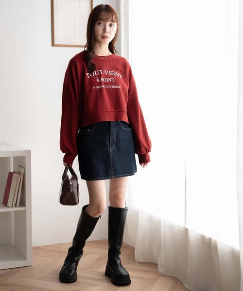 WEGO（ウィゴー）の「WEGO/クロップドスウェット（スウェット・レディース・ホワイト/ネイビー/杢グレー/ワイン/オフホワイト/グリーン/スミクロ/その他1・FREE）」の12枚目の写真