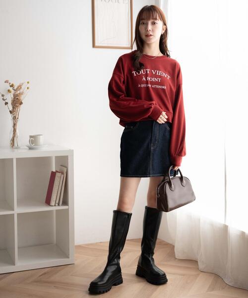 WEGO（ウィゴー）の「WEGO/クロップドスウェット（スウェット・レディース・ホワイト/ネイビー/杢グレー/ワイン/オフホワイト/グリーン/スミクロ/その他1・FREE）」の22枚目の写真