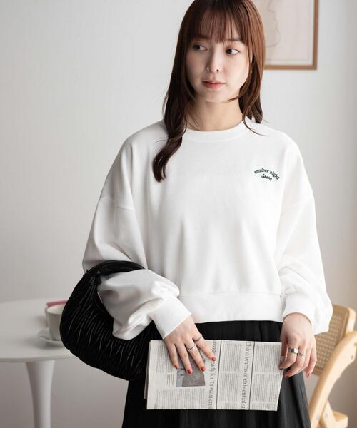 WEGO（ウィゴー）の「WEGO/クロップドスウェット（スウェット・レディース・ホワイト/ネイビー/杢グレー/ワイン/オフホワイト/グリーン/スミクロ/その他1・FREE）」の13枚目の写真