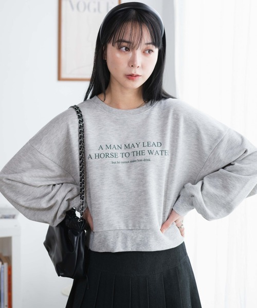 WEGO（ウィゴー）の「WEGO/クロップドスウェット（スウェット・レディース・ホワイト/ネイビー/杢グレー/ワイン/オフホワイト/グリーン/スミクロ/その他1・FREE）」の8枚目の写真