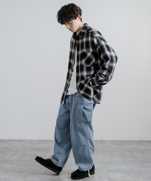 ワイドシルエットバルーンカーゴデニムパンツ(デニムパンツ)|Rocky Monroe(ロッキーモンロー) ワイドシルエットバルーンカーゴデニムパンツ(デニムパンツ)|Rocky Monroe(ロッキーモンロー)