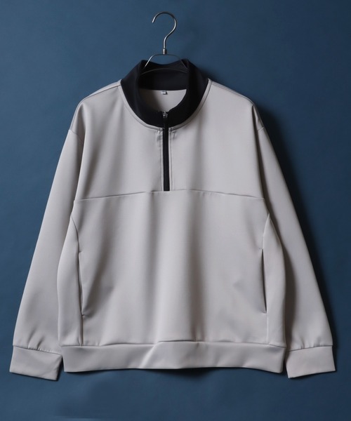 ANPAS(アンパス)の「Punch the dough Collar Separated Half Zip Pullover/ポンチ クレリック ハーフジップ プルオーバー ジャージ(スウェット・メンズ・チャコール/カーキブラウン/グレイッシュベージュ/ブラック・LL/M/L)」の4枚目の写真