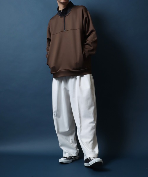 ANPAS(アンパス)の「Punch the dough Collar Separated Half Zip Pullover/ポンチ クレリック ハーフジップ プルオーバー ジャージ(スウェット・メンズ・チャコール/カーキブラウン/グレイッシュベージュ/ブラック・LL/M/L)」の6枚目の写真