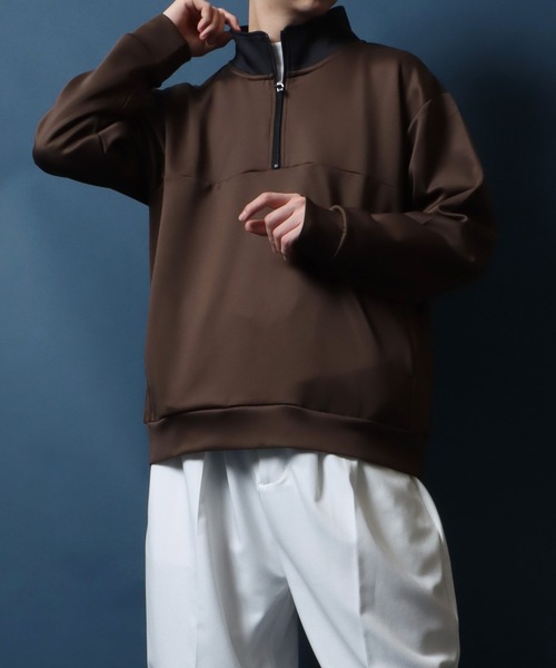 ANPAS(アンパス)の「Punch the dough Collar Separated Half Zip Pullover/ポンチ クレリック ハーフジップ プルオーバー ジャージ(スウェット・メンズ・チャコール/カーキブラウン/グレイッシュベージュ/ブラック・LL/M/L)」の8枚目の写真